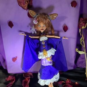 Purple Fantasy Doll with Gold Accents